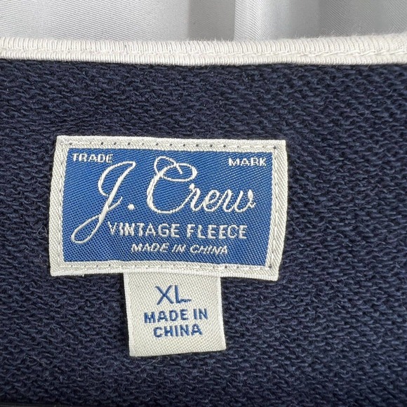J Crew Piped Vintage Cotton Terry Henley Navy Size XL - Picture 3 of 4